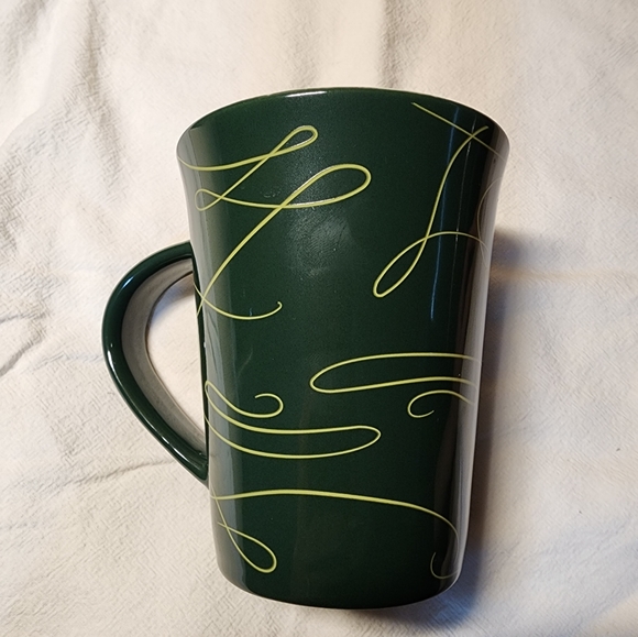Starbucks Logo Coffee Cup Holiday Green Swirls Tree 10 oz Tea Cup Mug 2020 - Picture 3 of 7